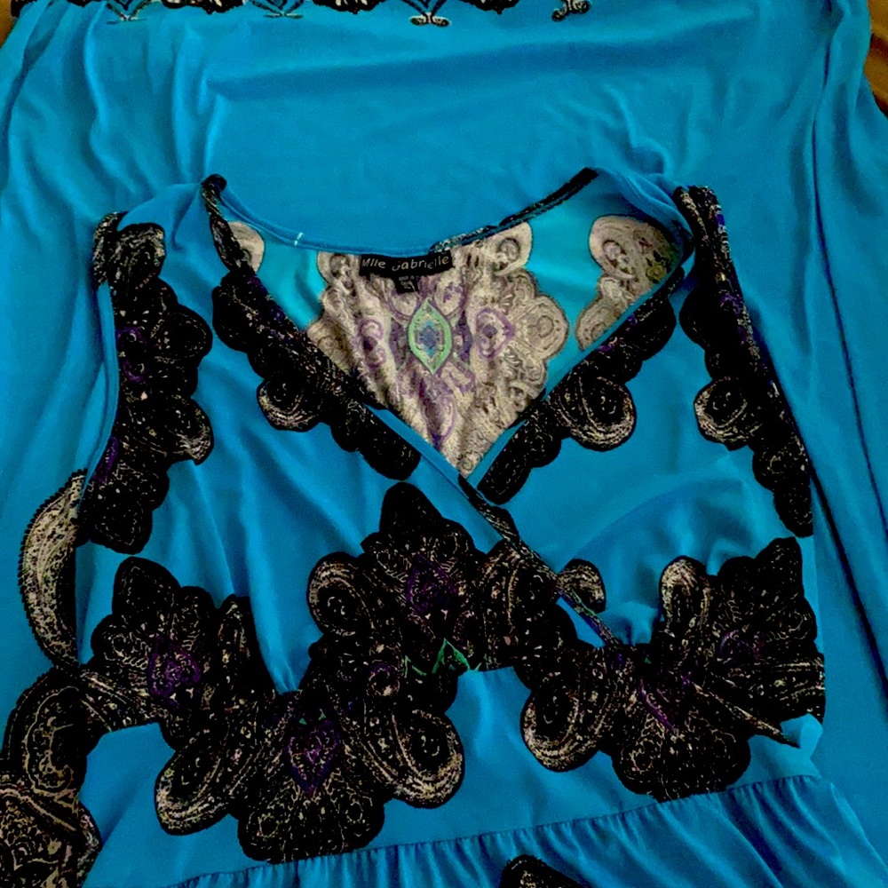 Beautiful XLARGE turquoise,purple, black sundress